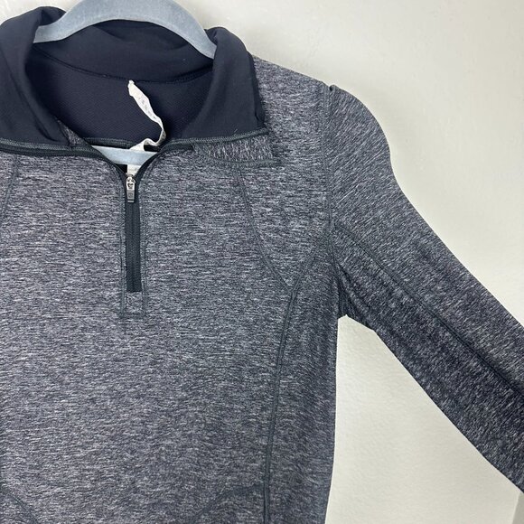 Lululemon Pace Pusher 1/2 Zip Heathered Black / Black 6 Luon Light Athletic - Picture 7 of 11